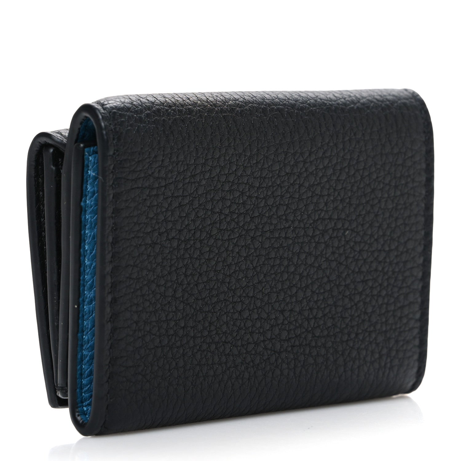 Gucci Calfskin Embossed Mini Wallet Black Blue 3 of 7