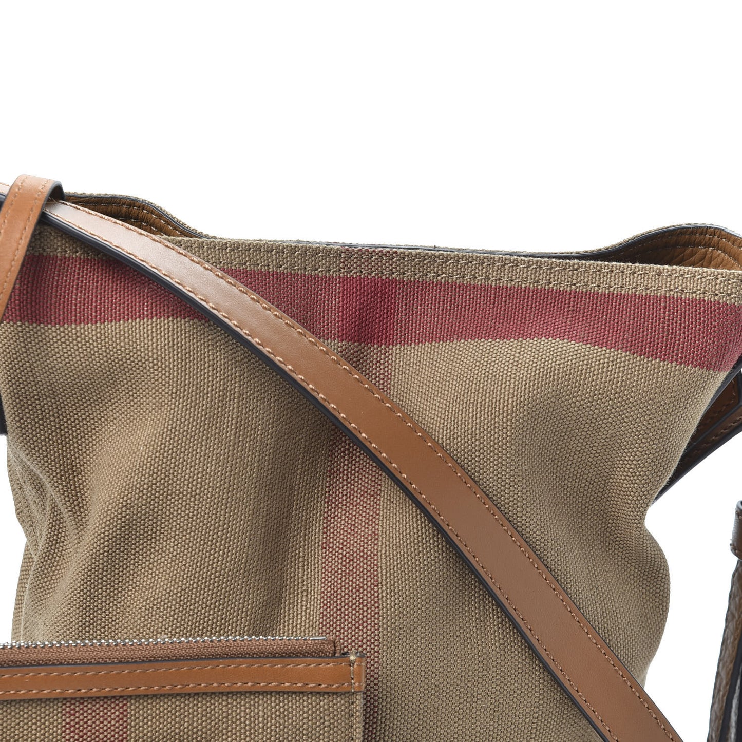 Canvas Mega Check Mini Ashby Tassel Crossbody Saddle Brown