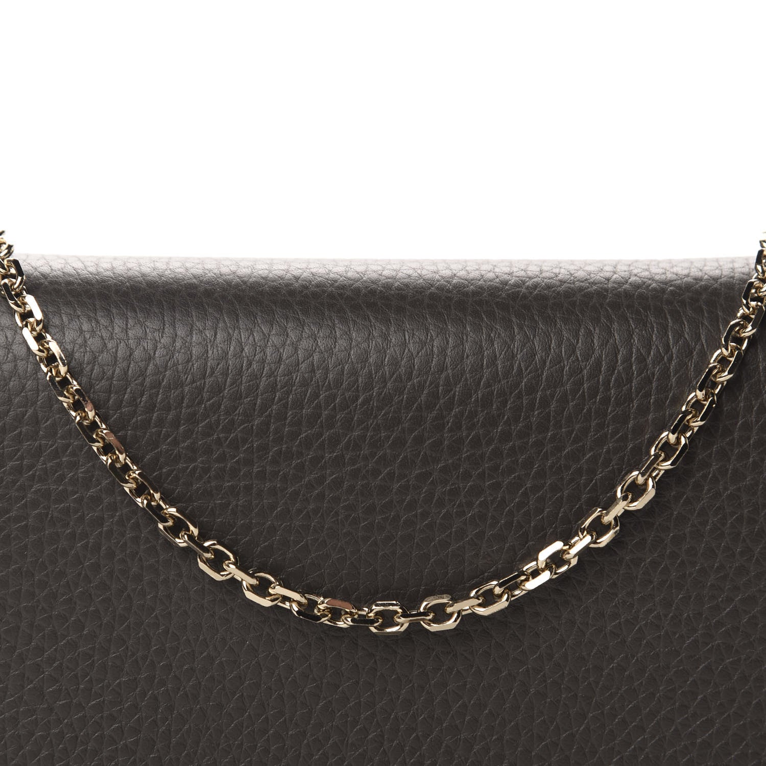 Valentino Garavani Grained Calfskin Rockstud Wallet on Chain Graphite 9 of 9