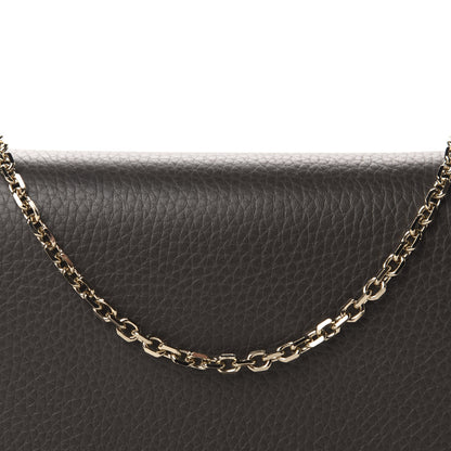 Valentino Garavani Grained Calfskin Rockstud Wallet on Chain Graphite 9 of 9