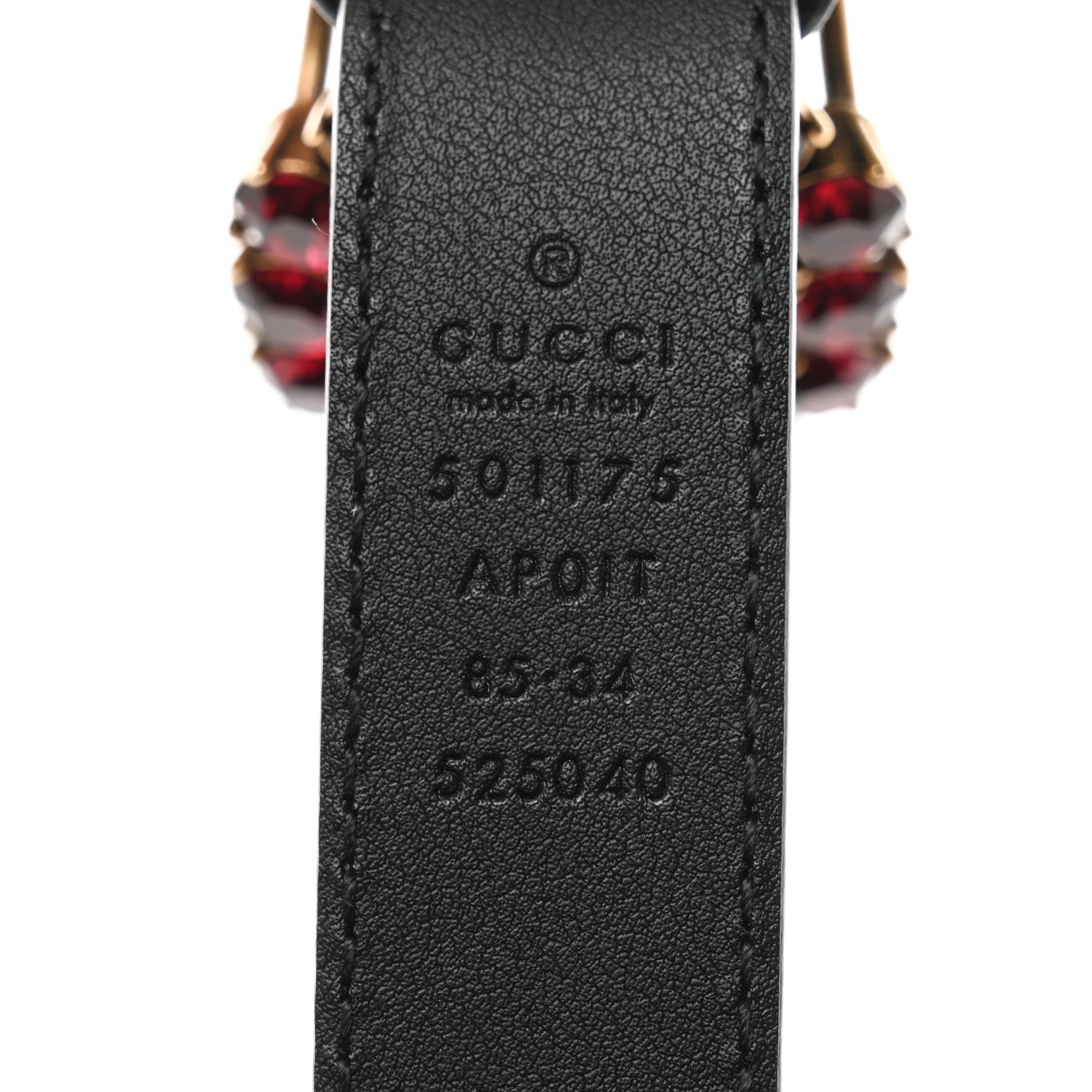 Gucci Calfskin Crystal Double G 30mm Belt 85 34 Black 3 of 6