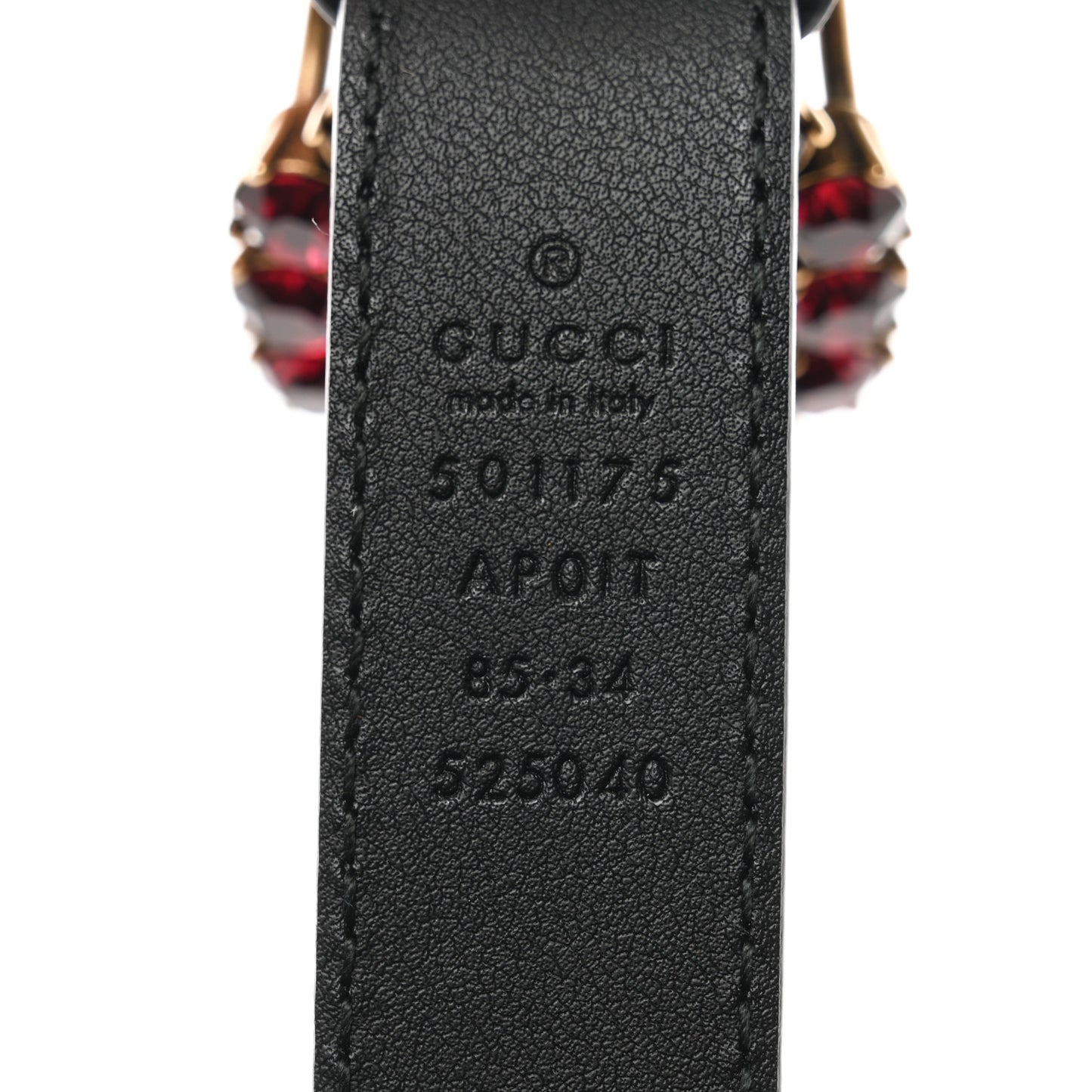 Calfskin Crystal Double G 30mm Belt 85 34 Black