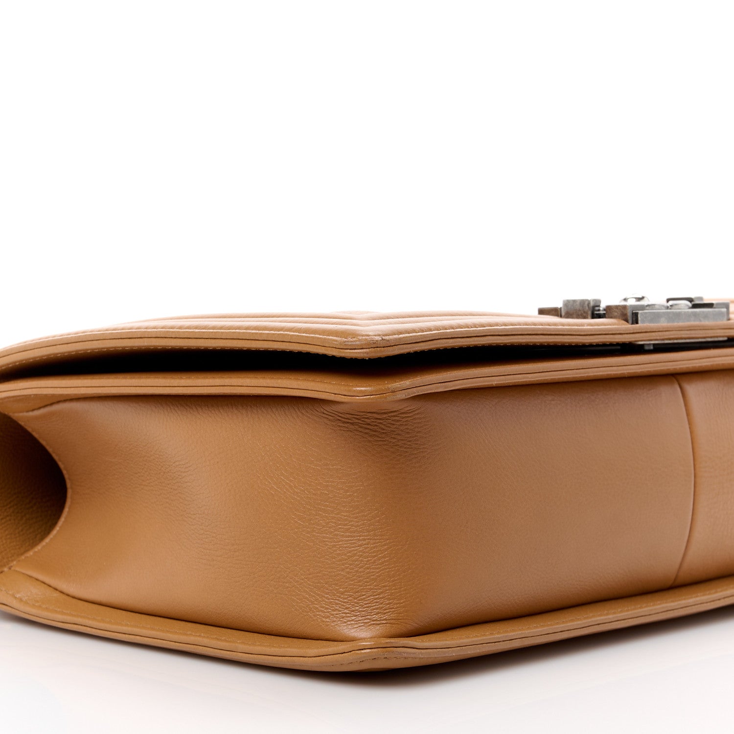 Chanel Calfskin Quilted Double Stitch New Medium Boy Flap Camel 9 of 10