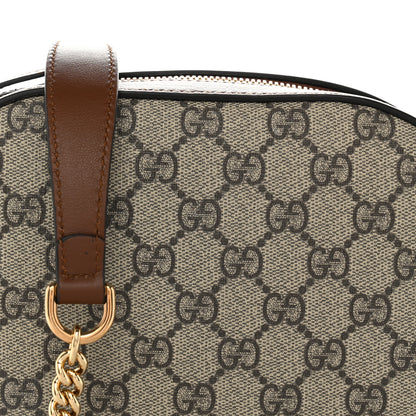 Gucci GG Supreme Monogram Cuoio Toscano Mini Chain Shoulder Bag Beige Ebony Cuir 8 of 10