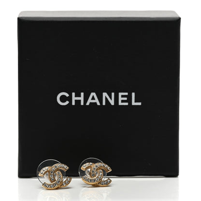 Chanel Crystal CC Earrings Gold 5 of 5