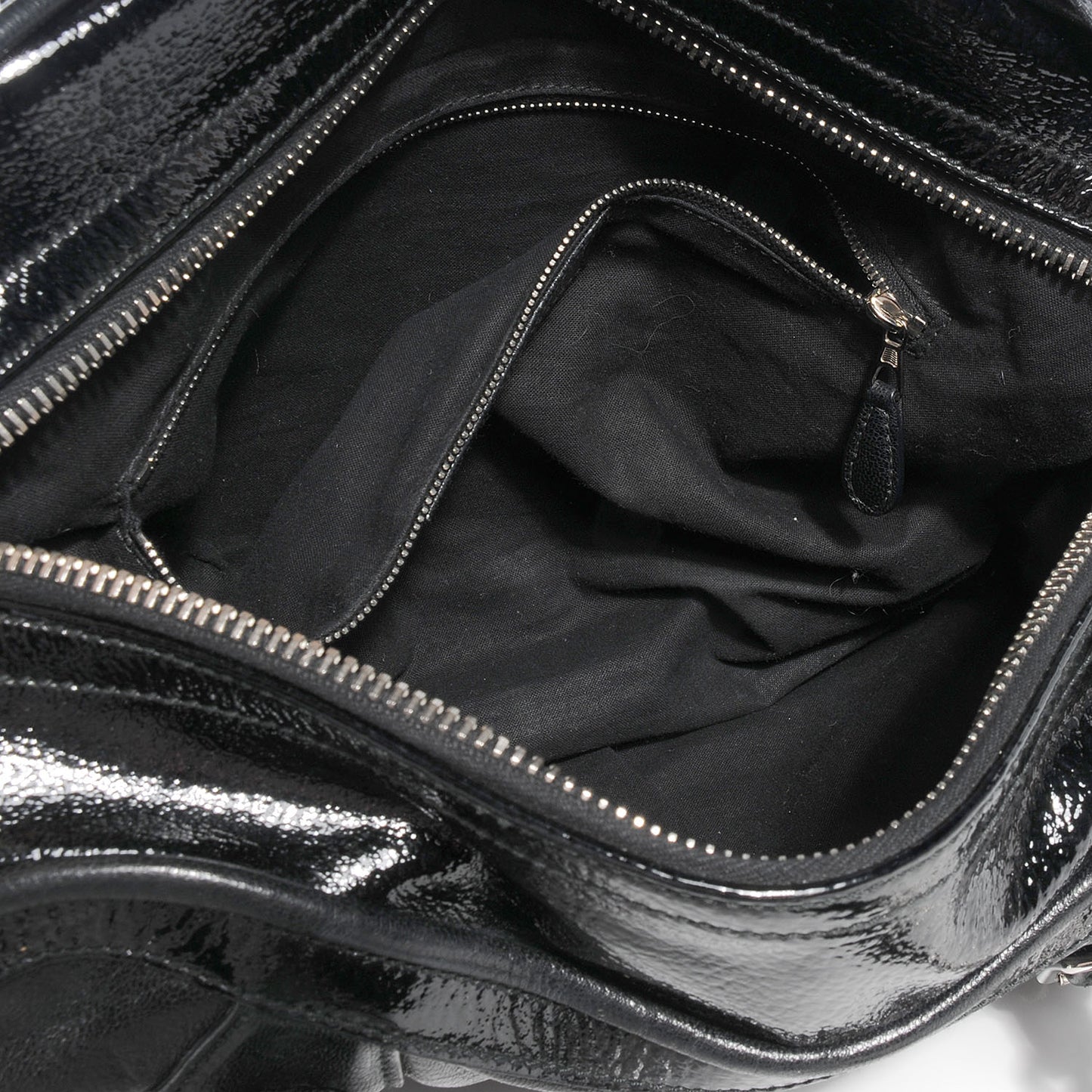 Leather Embossed Logo Satchel Black