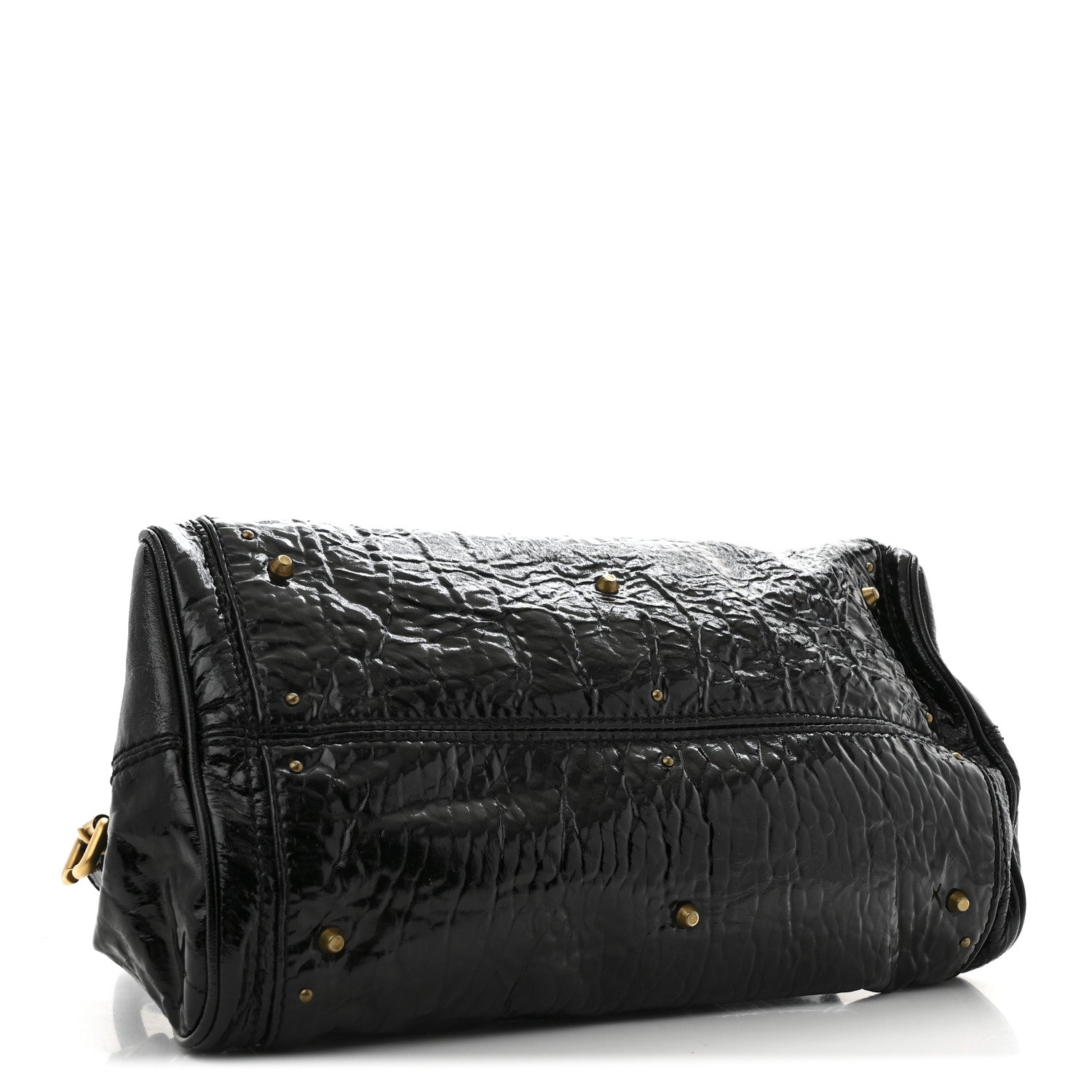 Chloe Crinkled Patent Medium Paddington Satchel Black 3 of 11