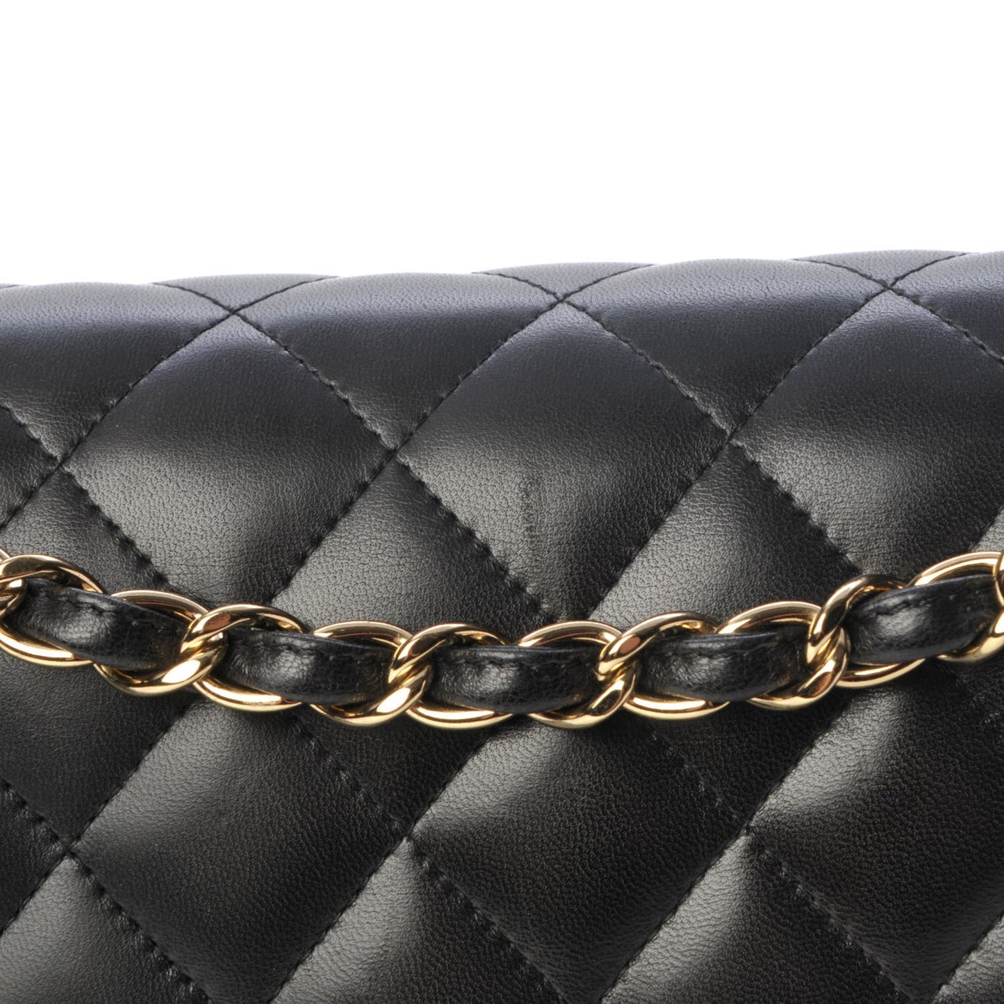 Lambskin Quilted Jumbo Double Flap Black