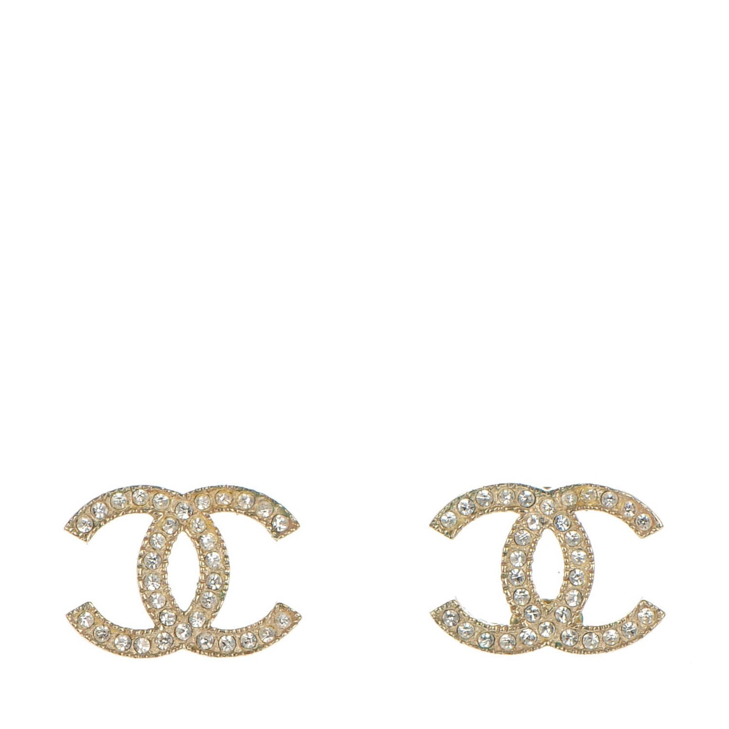 Crystal CC Earrings Gold