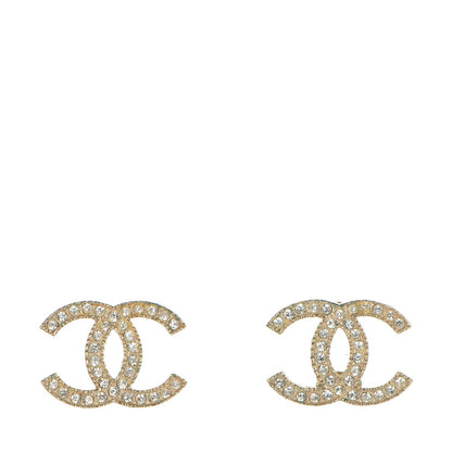 Chanel Crystal CC Earrings Gold 1 of 5