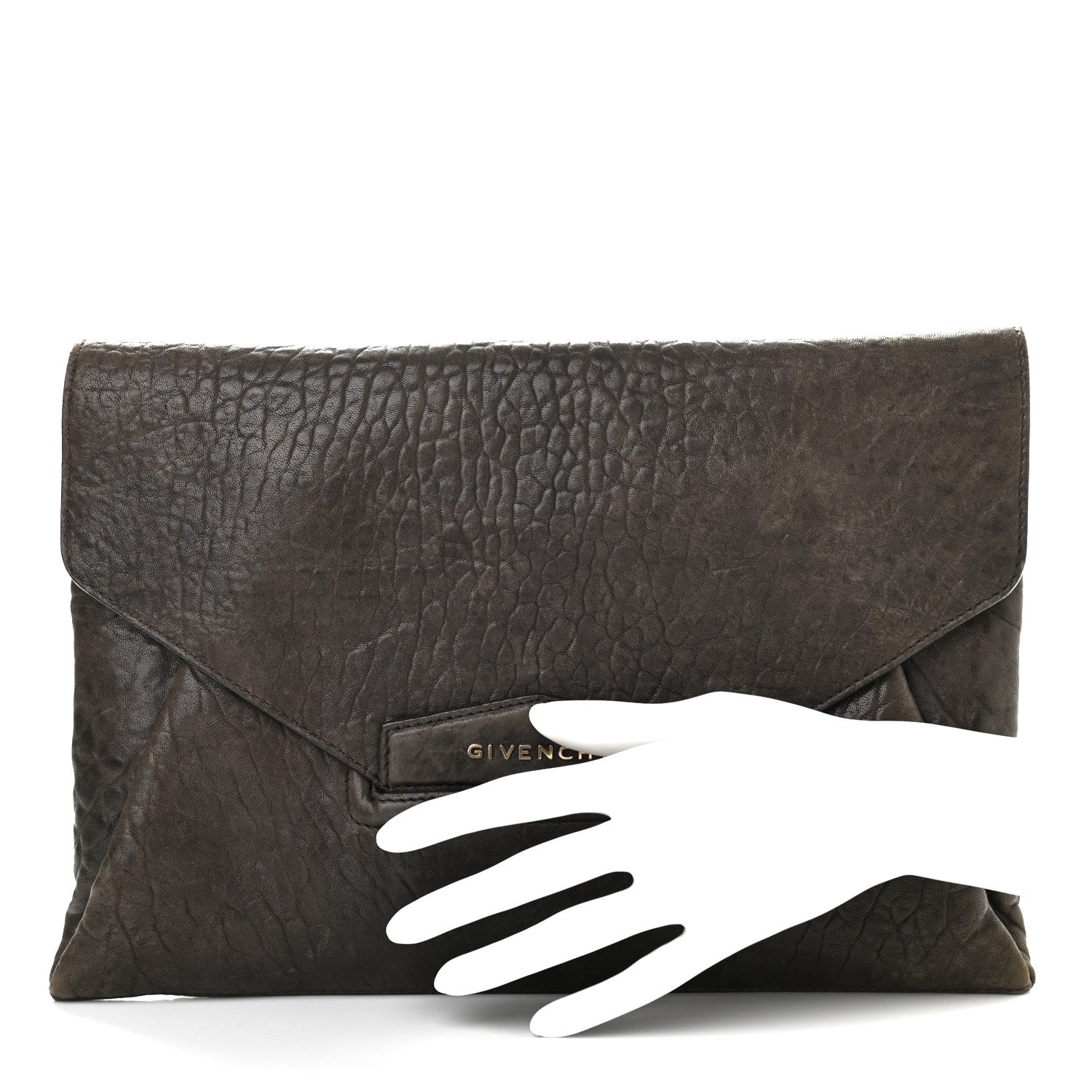 Givenchy Bullhide Calfskin Medium Antigona Envelope Clutch Brown 2 of 18
