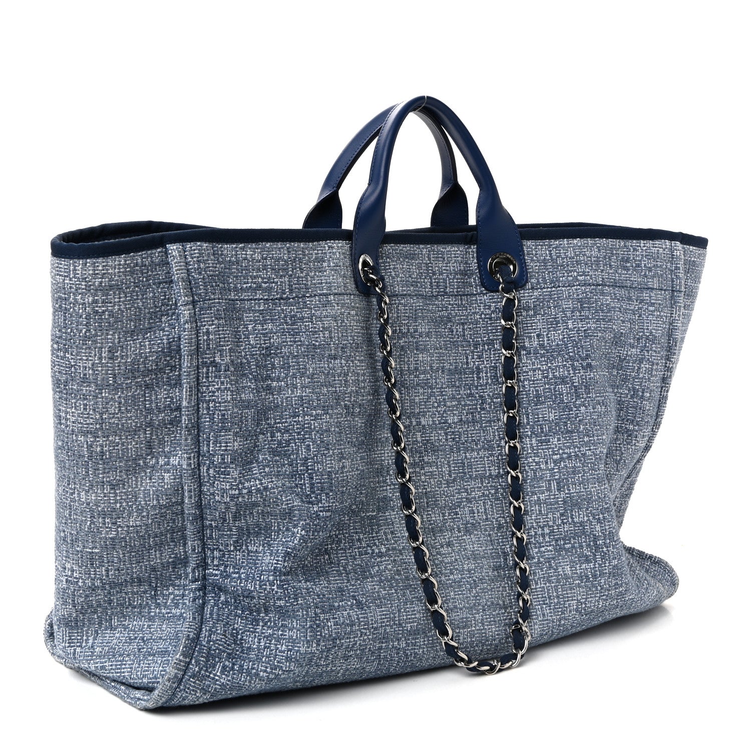 Chanel Canvas Extra Large Deauville Tote Blue 3 of 10