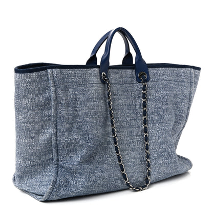 Chanel Canvas Extra Large Deauville Tote Blue 3 of 10