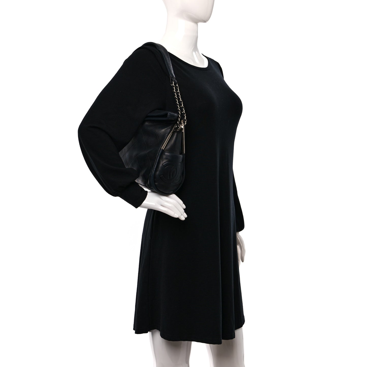 Lambskin Stitched Medium Ultimate Soft Tote Black