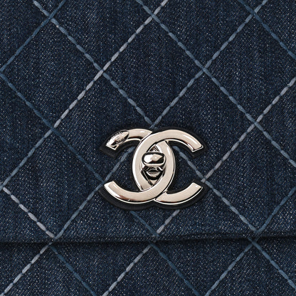 Chanel Denim Quilted Small Coco Handle Flap Blue 8 of 11