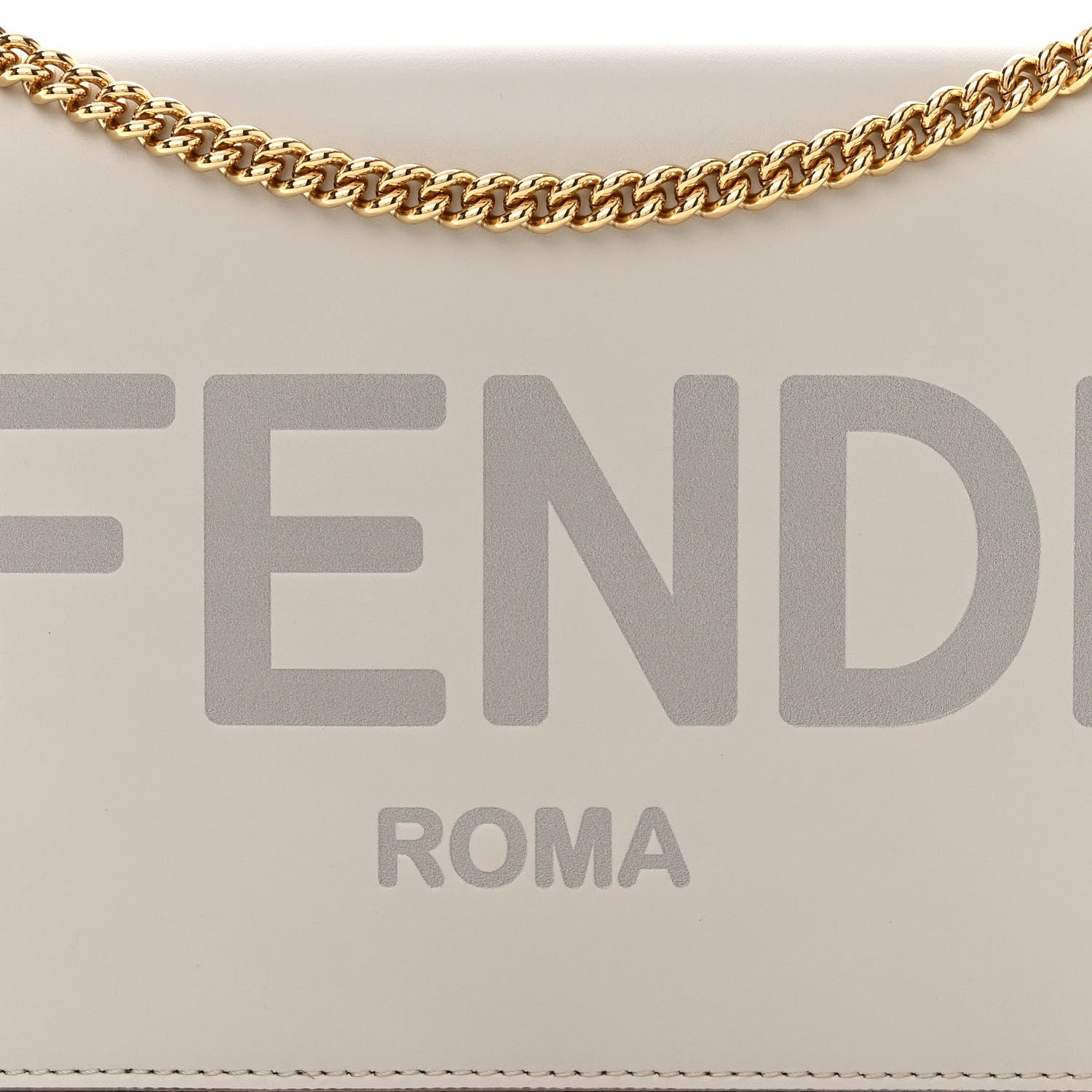 Fendi Vitello King Tamponato Logo Embossed Medium Wallet On Chain Ghianda 8 of 10