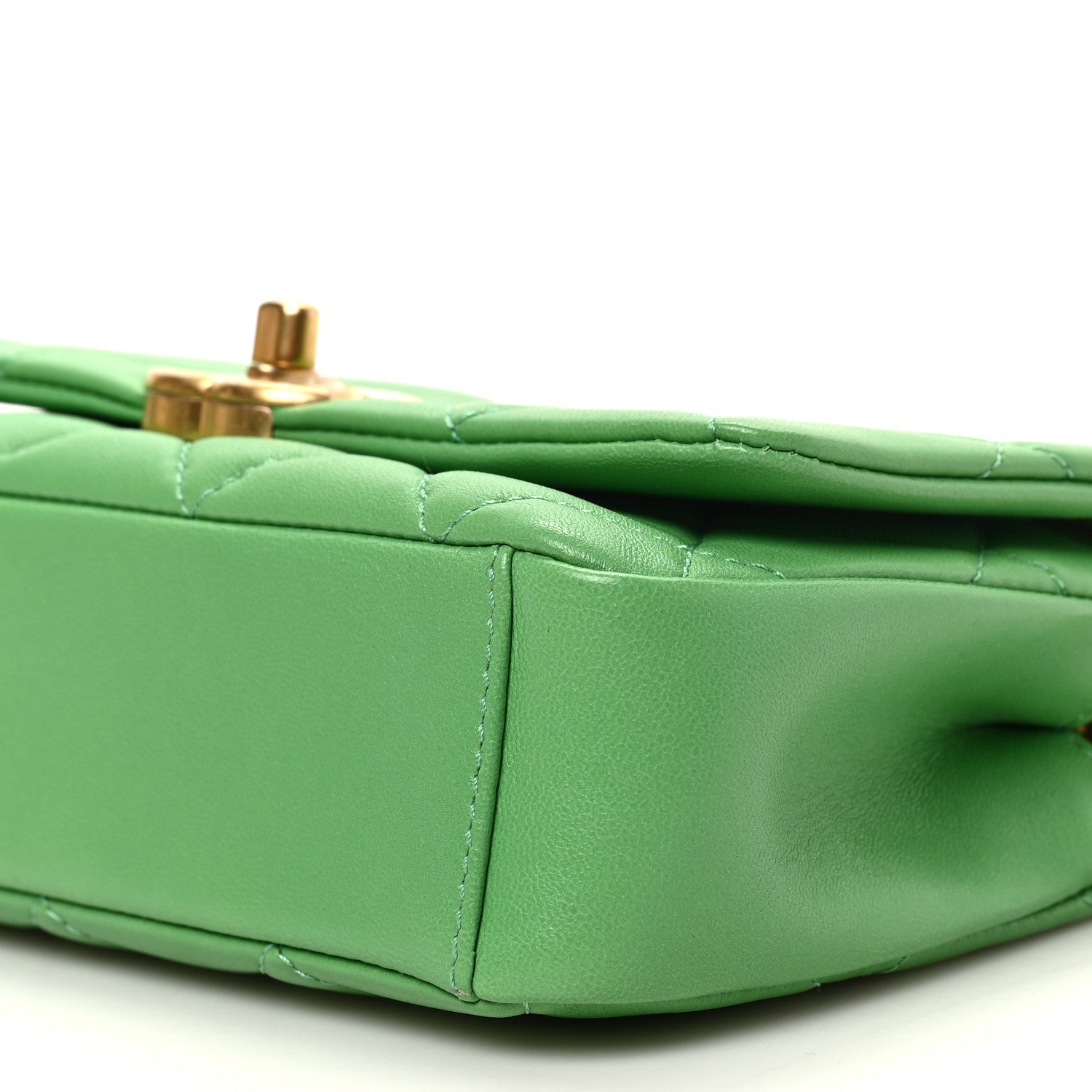 Chanel Shiny Lambskin Small Chain Is More Flap Green 9 of 9