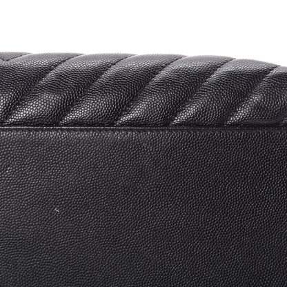 Chanel Caviar Chevron Quilted Medium Coco Handle Flap Black 11 of 12