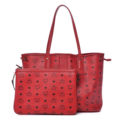 MCM Visetos Medium Liz Reversible Shopper Tote Ruby Red 1 of 20
