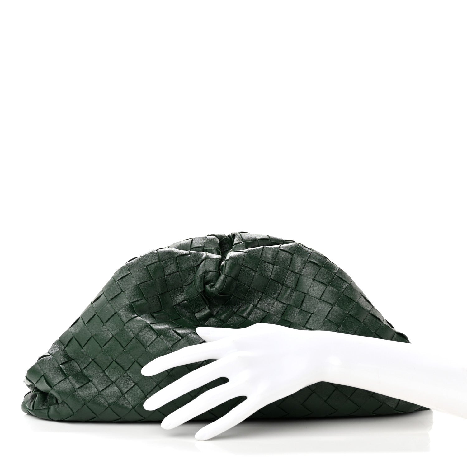 Bottega Veneta Nappa Maxi Intrecciato The Pouch Oversized Clutch Raintree 2 of 15
