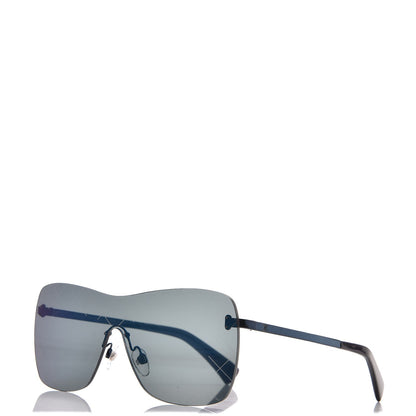 Chanel Shield Runway Sunglasses 4215 Silver Blue Mirror 1 of 7