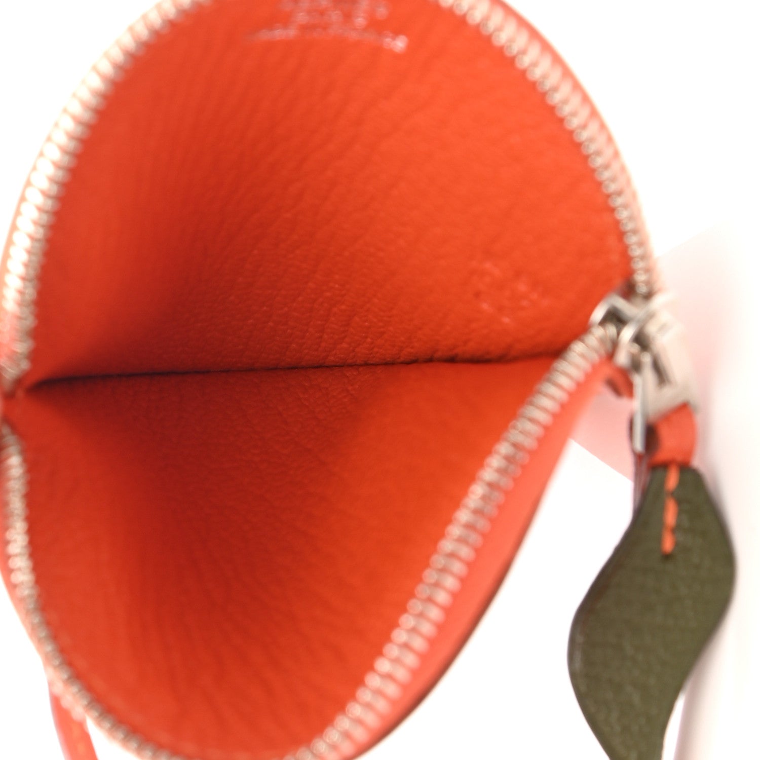 Hermes Chevre Mysore Tutti Frutti Orange Coin Purse Charm Feu Canopee 4 of 7