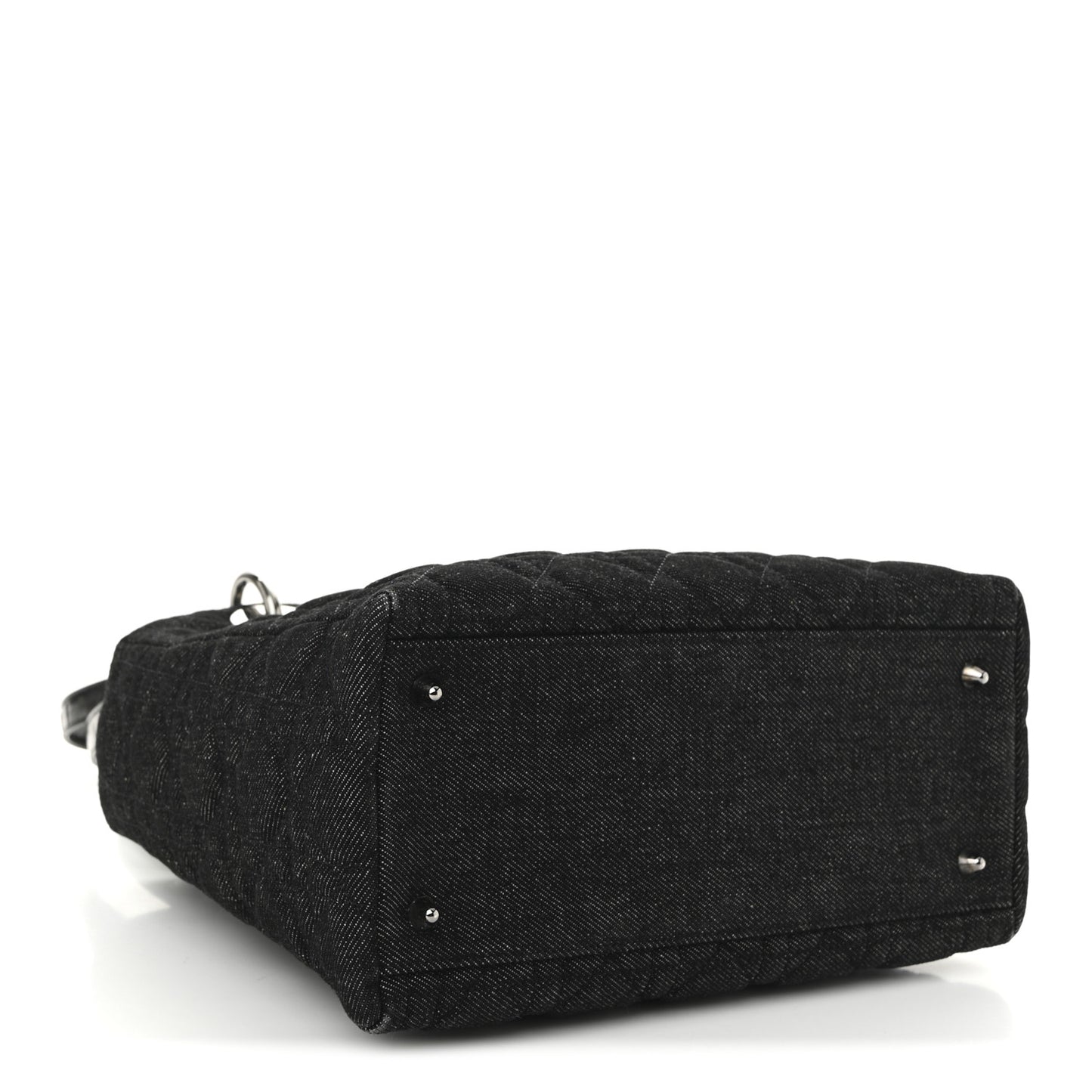 Denim Cannage Medium Lady Dior Black