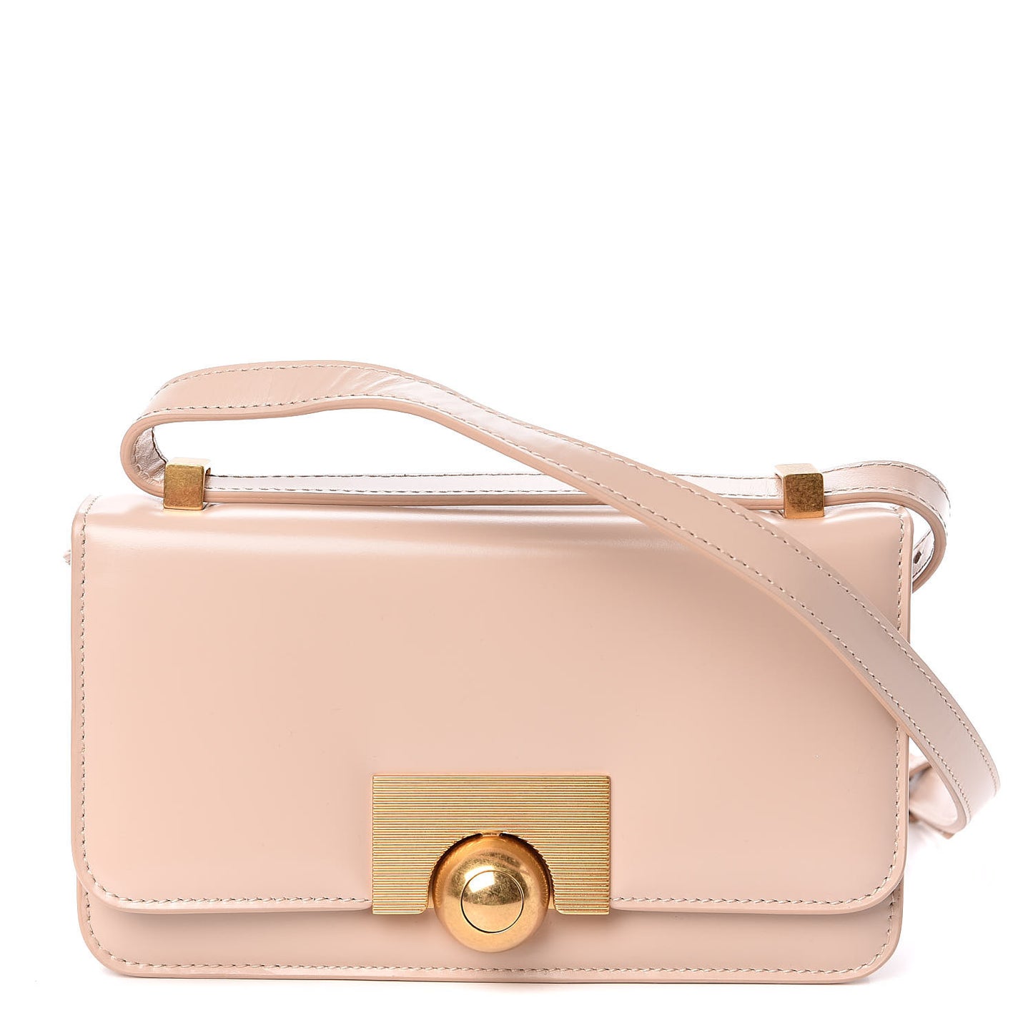 Spazzolato Calfskin Classic Mini BV Bag Nude