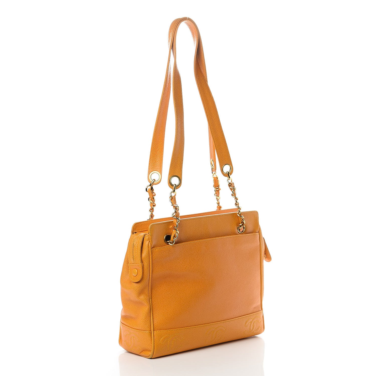 Chanel Caviar CC Shoulder Bag Yellow 3 of 18