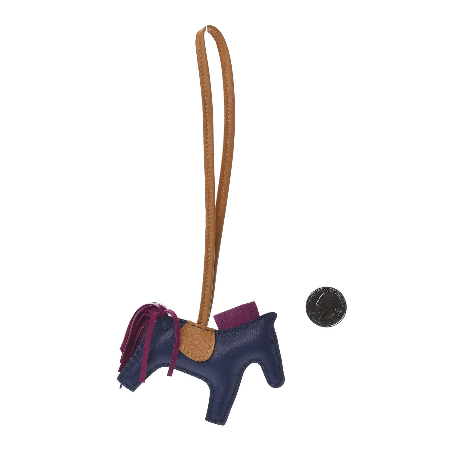 Hermes Milo Lambskin Grigri Rodeo Horse Bag Charm PM Bleu Saphir Rose Pourpre Bouton D'Or 2 of 4