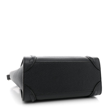 Celine Drummed Calfskin Nano Luggage Black 4 of 13