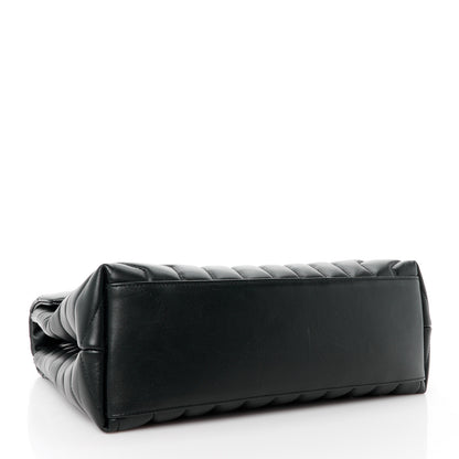 Saint Laurent Calfskin Y Quilted Monogram Monochrome Medium Loulou Chain Satchel Black 4 of 12