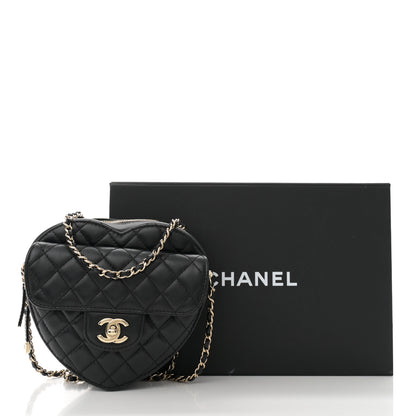 Chanel Lambskin Quilted CC In Love Heart Bag Black 11 of 11