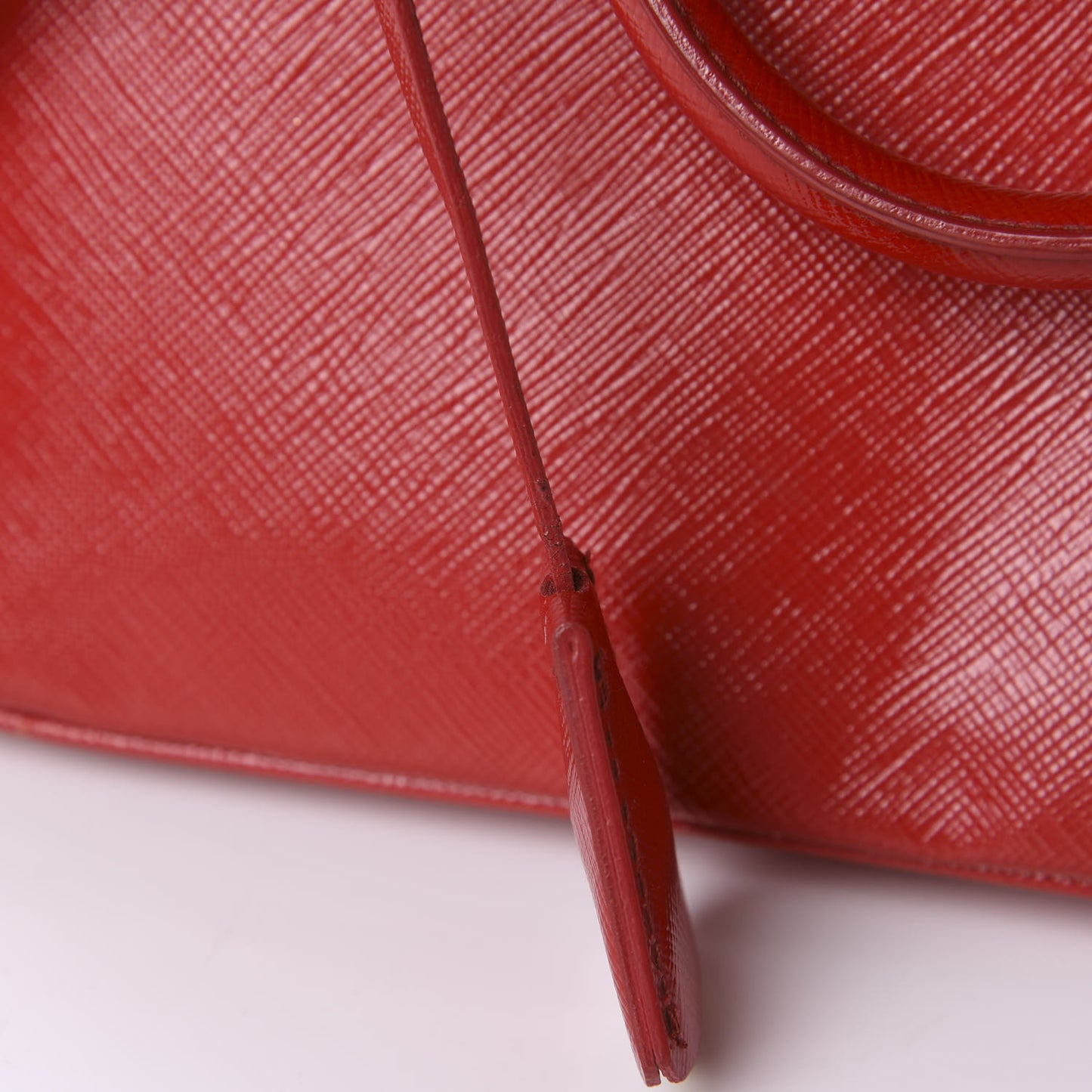 Saffiano Vernice Mini Promenade Tote Rosso