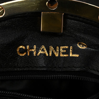 Chanel Lambskin Quilted Tassel Kiss Lock Evening Clutch With Chain Black 6 of 11