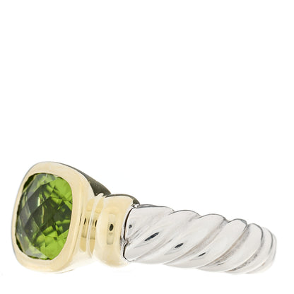 David Yurman Sterling Silver 14K Yellow Gold Peridot 10mm Noblesse Ring 51 5.75 3 of 6