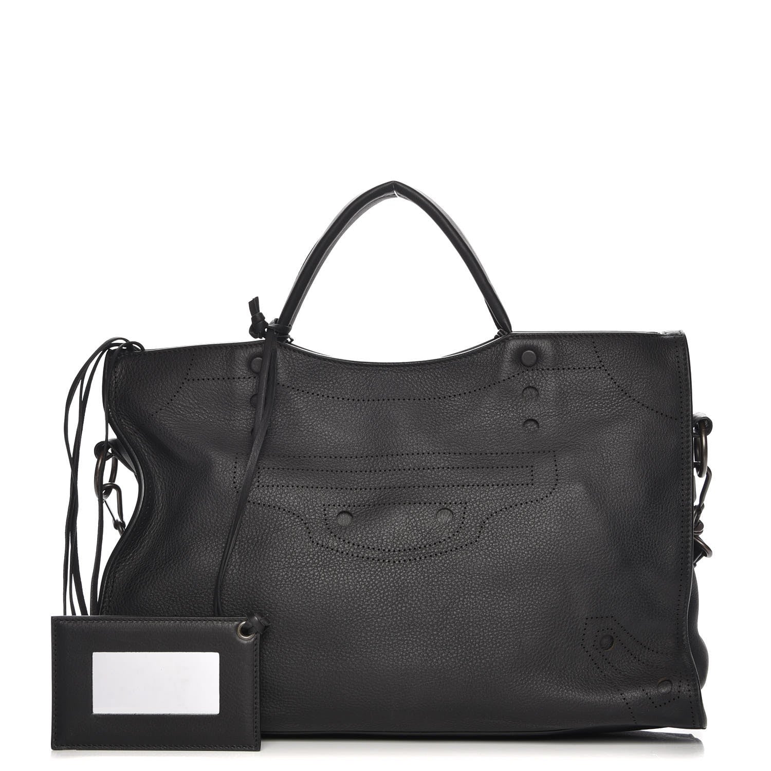 Balenciaga Veau Grana Perforated Blackout Hardware City Black 1 of 8