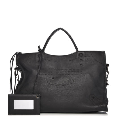 Balenciaga Veau Grana Perforated Blackout Hardware City Black 1 of 8