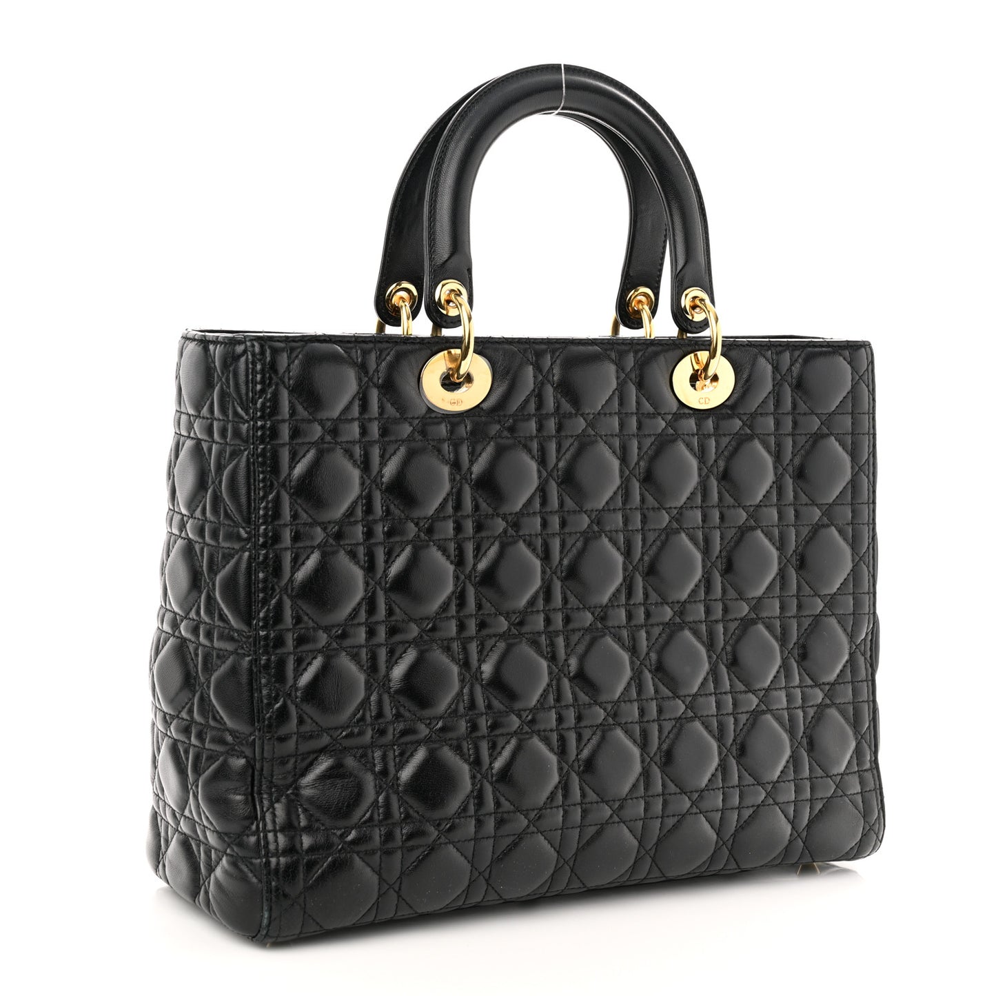 Lambskin Cannage Large Lady Dior Black
