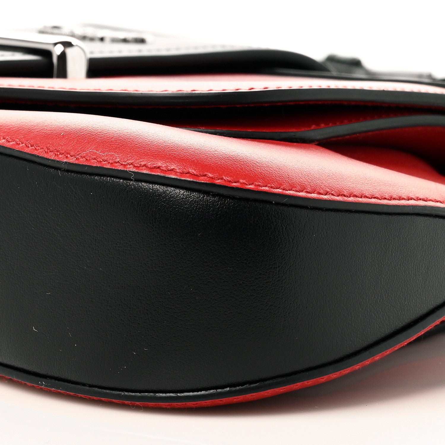 Prada City Calfskin Sidonie Shoulder Bag Rosso Black 10 of 10