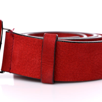 Gucci Nubuck Interlocking G Belt 105 42 Red 7 of 7