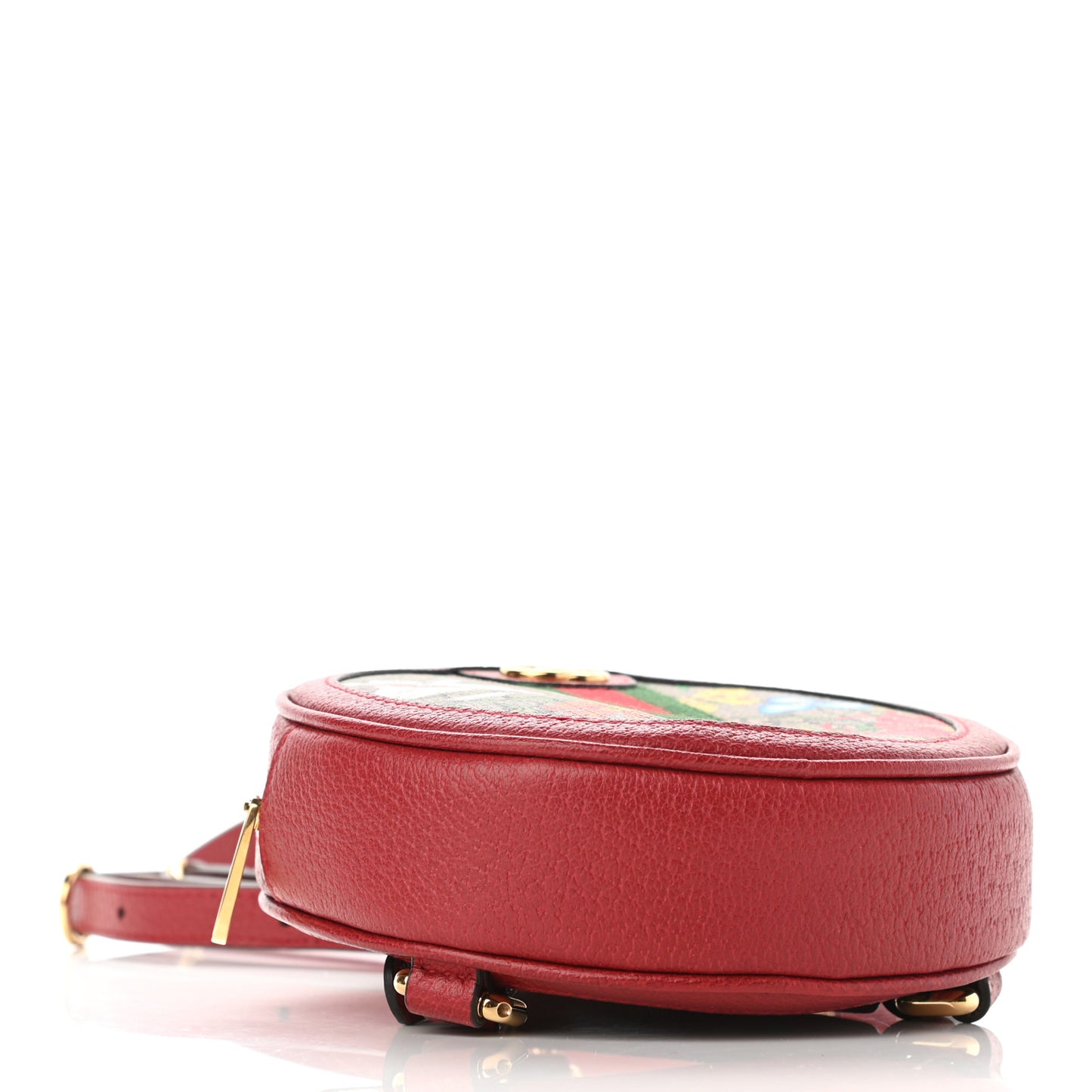 GG Supreme Monogram Web Flora Mini Ophidia Round Backpack Red