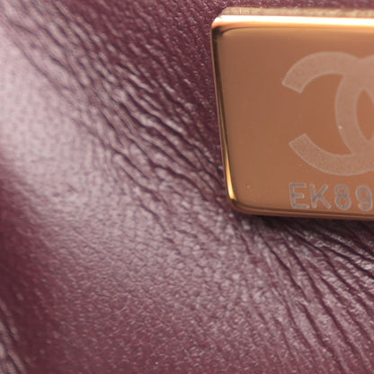 Chanel Lambskin CC Flap Top Handle Bag Burgundy 7 of 10