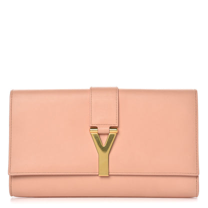 Saint Laurent Calfskin Classic Y Ligne Clutch Blush 1 of 12