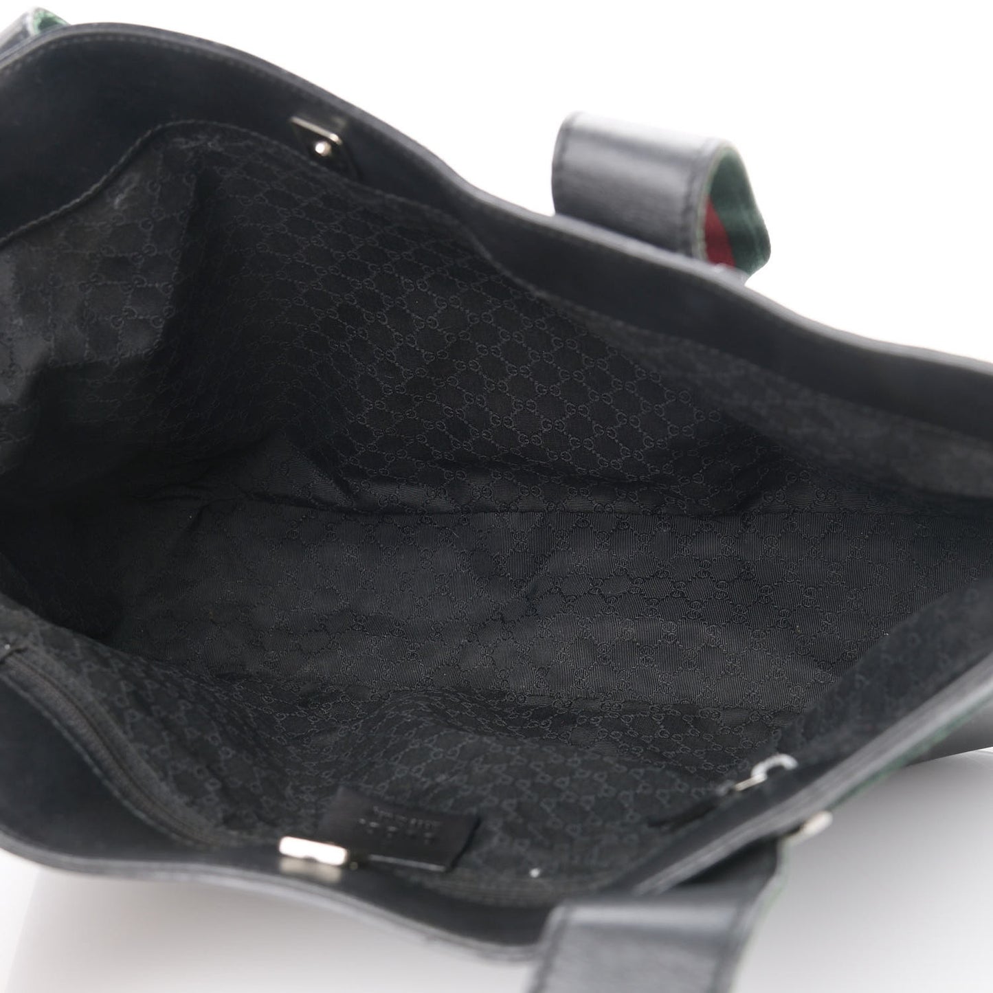 Calfskin Web Tote Black