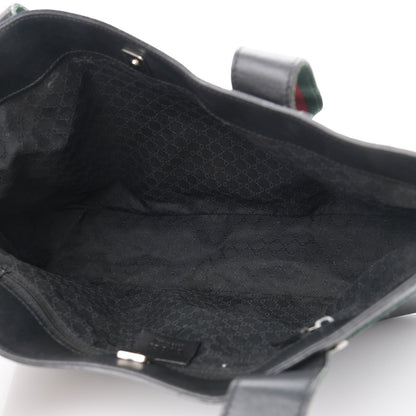 Gucci Calfskin Web Tote Black 5 of 12