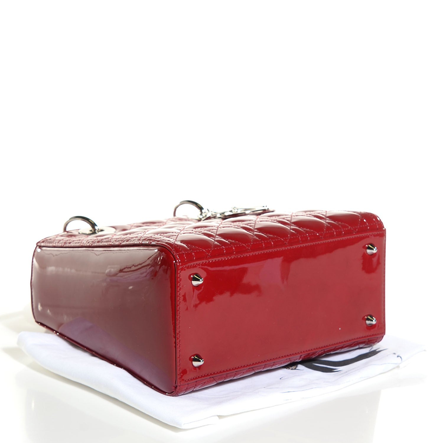 Christian Dior Patent Cannage Medium Lady Dior Red 4 of 9