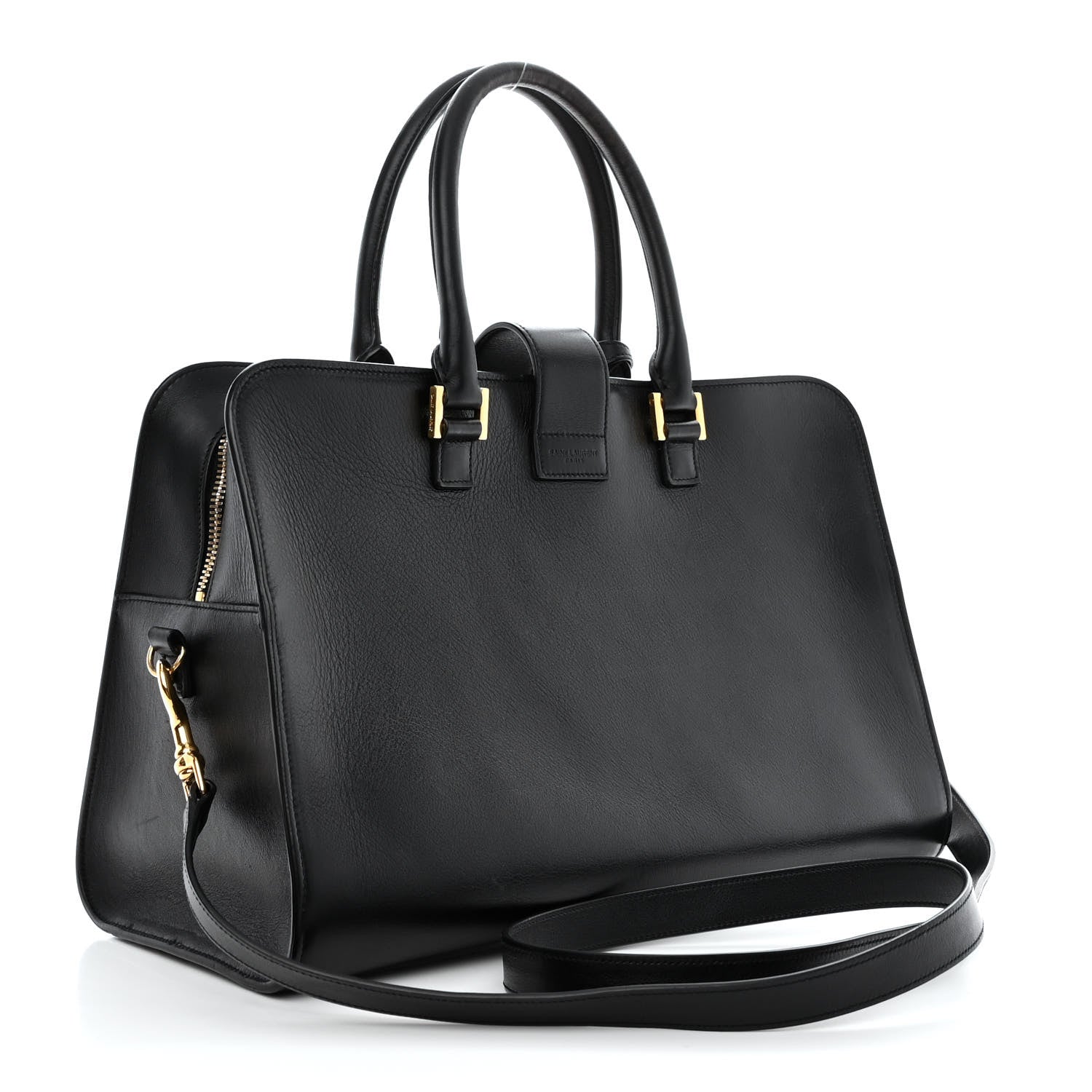 Saint Laurent Smooth Calfskin Medium Monogram Cabas Black 3 of 11