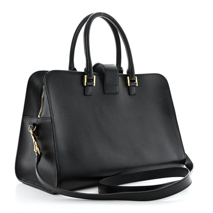 Saint Laurent Smooth Calfskin Medium Monogram Cabas Black 3 of 11
