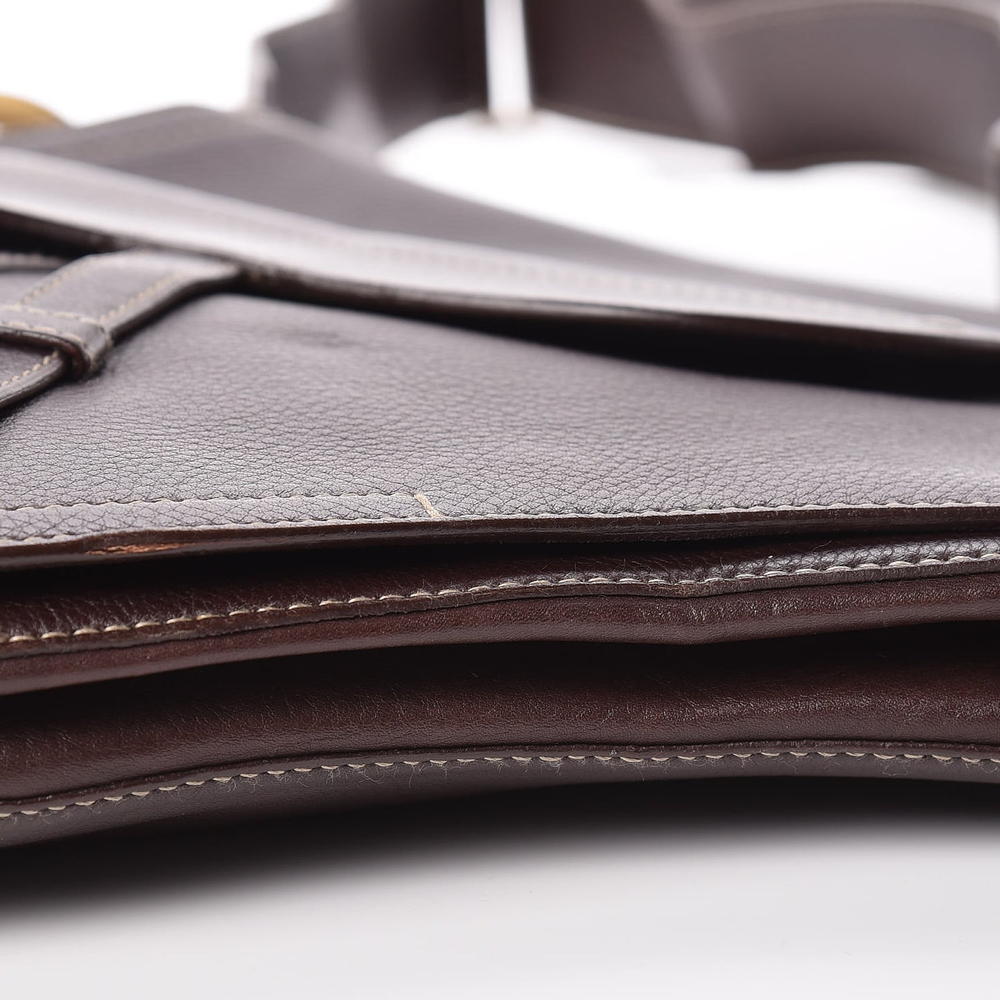 Calfskin Baudrier Saddle Bag Brown